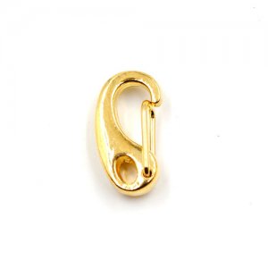 10pcs spring snap hook gate clip with lobster claw clasp, gold plated copper, 11x21mm, hole:3.5x5mm
