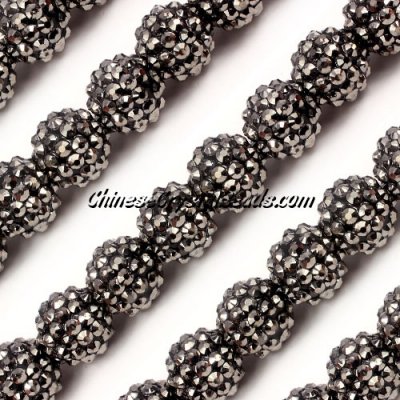 16mm Acrylic Disco Bead dark silver 1 bead