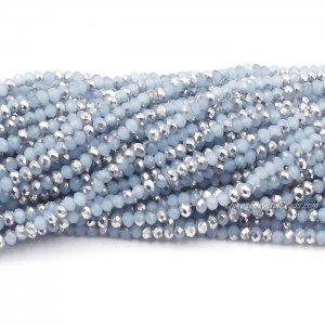 10 strands 2x3mm chinese crystal rondelle beads lt. Sapphire jade Half Light about 1700pcs