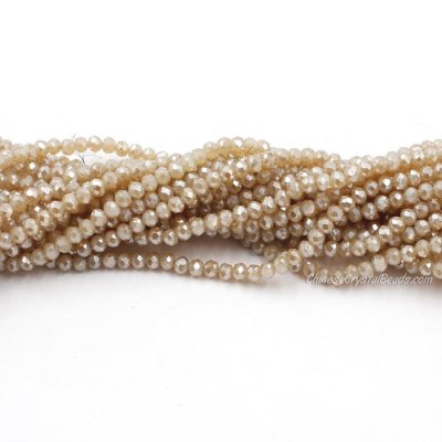130 beads 3x4mm crystal rondelle beads Opaque Beige Light2