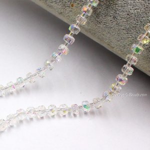 95Pcs 4x6mm angular crystal beads clear AB 2