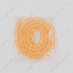 DIY Mesh Bracelet soft nylon fishnet tube, orange, width:4mm, 40cm