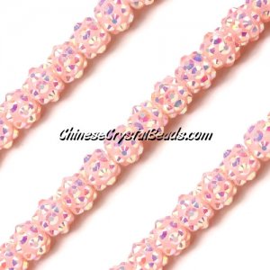 Chinese Crystal Disco Bead Acrylic pink ab 8mminside, 30 beads