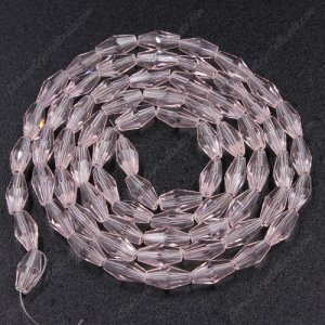 4x8mm crystal bicone beads, pink, about 72 beads per strand