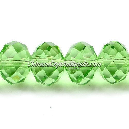 Chinese Crystal Rondelle Bead Strand, Lime green, 10x14mm ,20 beads