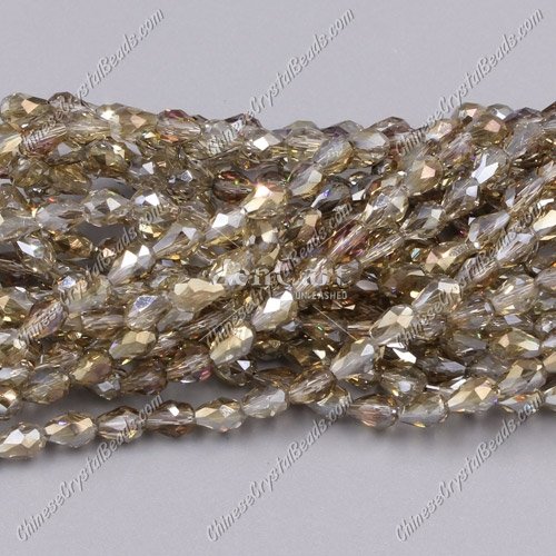 Chinese Crystal Teardrop Beads Strand, #28, 3xmm, about 100 Beads