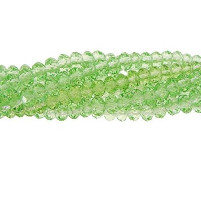 130Pcs 3x4mm Chinese lime green Crystal Rondelle Bead Strand