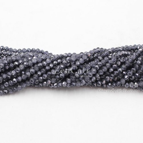 130 beads 3x4mm crystal rondelle beads Paint black