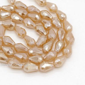 20Pcs 10x15mm Chinese Crystal Teardrop Bead strand, opaque golden shadow