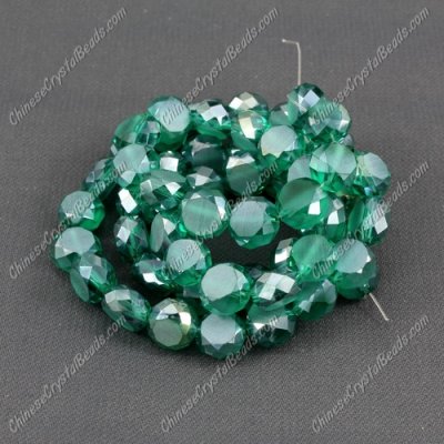 8mm Bread crystal beads long strand, Emerald, 70pcs per strand