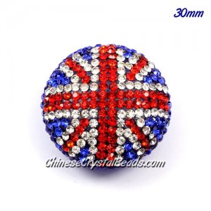 Flag of the United Kingdom disco pendant, 16x30x30mm, 1pcs