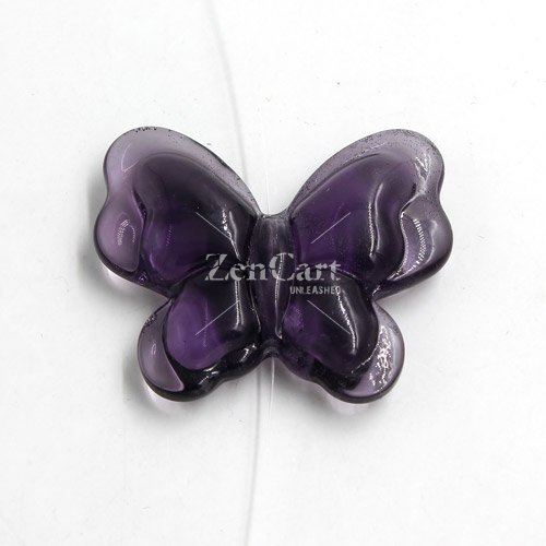 Butterfly glass beads, curtain Bead, 27x33mm, hole:1.5mm, violet, 1pc