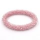 Weave crystal braclet, pink AB color, 10mm Thickness