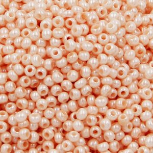1.8mm AAA round seed beads 13/0, Pearl luster peach, #P03, approx. 30 gram bag