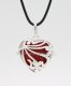 flower heart shape harmony ball necklace Mexican bola ball angel caller, silver plated brass, 1pc