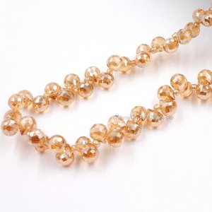 98 beads 8mm Strawberry Crystal Beads, Golden Shadow