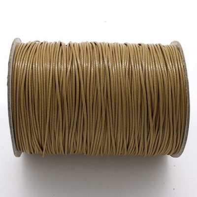 1mm, 1.5mm, 2mm Round Waxed Polyester Cord Thread, lt brown