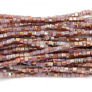 180pcs 2mm Cube Crystal Beads, opaque color 22