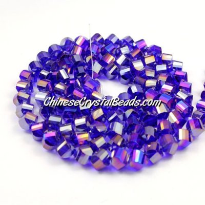 6mm Crystal Helix Beads Strand sapphire AB, about 50 beads