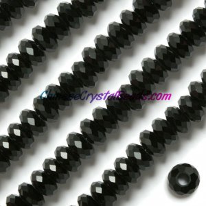 Crystal European Beads, Jet, 8x14mm, 5mm big hole,12 beads