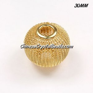 30mm Gold Mesh Bead, Basketball Wives, 1 pieces