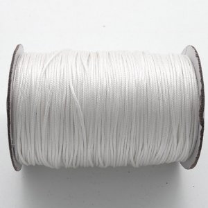1mm, 1.5mm, 2mm Round Waxed Polyester Cord Thread, white