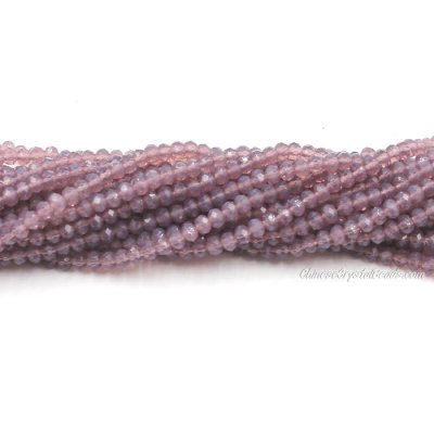 130 beads 3x4mm crystal rondelle beads Opal Purple