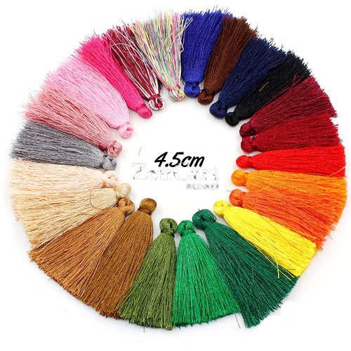 10 pcs Silky Tassels, Handmade Silky Tassels, 4.5cm, mix color