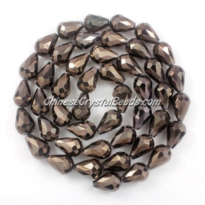 20Pcs 10x15mm Chinese Crystal Teardrop Beads, Hematite,