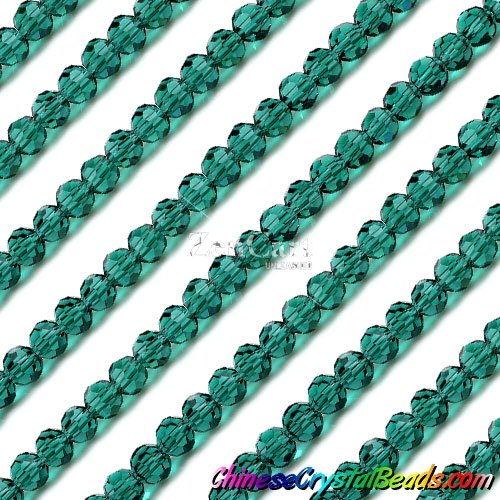 95pcs Chinese Crystal Faceted 6mm Round Beads, Emerald