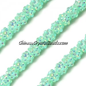 Chinese Crystal Disco Bead Acrylic aqua AB 8mminside, 30 beads
