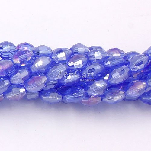 6x9mm 70Pcs Chinese Barrel Shaped crystal beads, lt sapphire AB