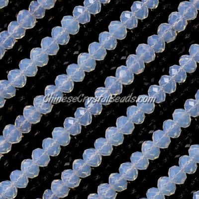 Chinese white opal crystal rondelle bead strand, 6x8mm , about 72 beads