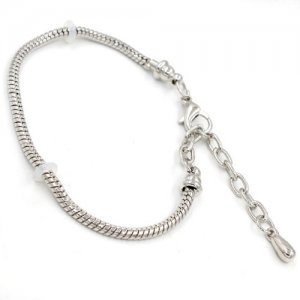 1pcs, Silver Bracelets chain Screw bangle Fit European Charms Beads, 18+4cm