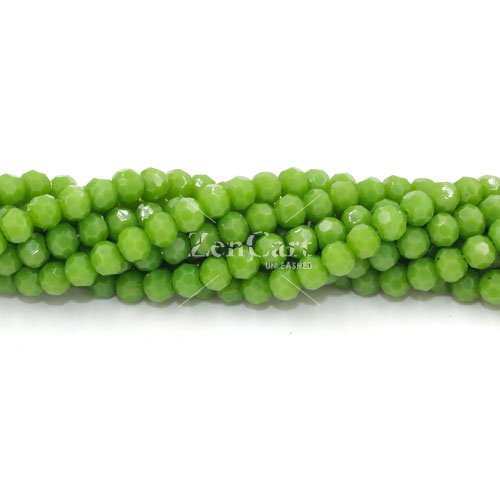 Crystal round bead strand, 4mm, opaque Olive green, about 100pcs