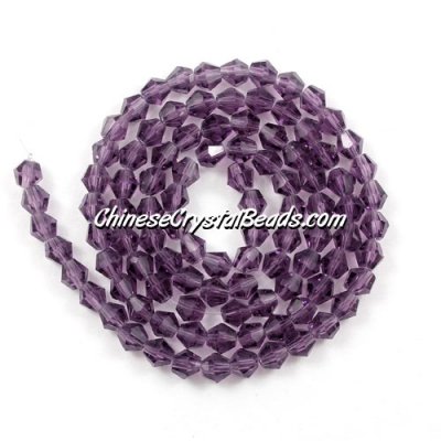 Chinese Crystal 4mm Bicone Bead Strand, violet, about 100 beads