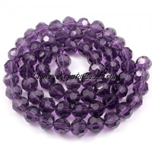 70pcs Crystal Round beads strand, 8mm, violet