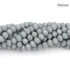 4x6mm opaque gray Chinese Crystal Rondelle beads about 95 beads