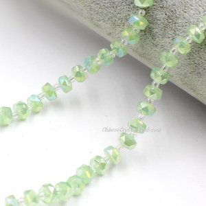 80Pcs 5x8mm angular crystal beads lt. green jade AB