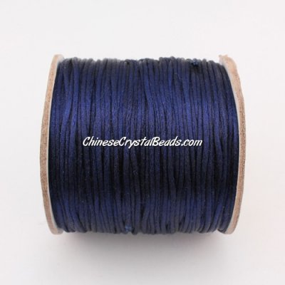 1.5mm Satin Rattail Cord thread, #04, dark blue, 80Yard spool