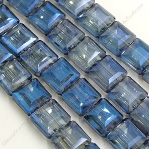 faceted square crystal, 13x13mm, Magic Blue, 12 beads