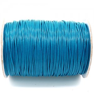 1mm, 1.5mm, 2mm Round Waxed Polyester Cord Thread, dodger blue