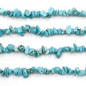Turquoise chip Gemstone Chips, 4mm to 8mm, Hole:1mm, Length:Approx 35 Inch