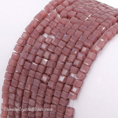 2x2mm cube crytsal beads, opaque purple, 180pcs