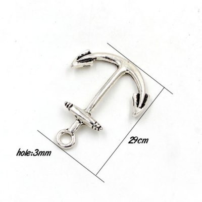 alloy ancient silver anchor fashion charm pendant, 25x29cm, hole:3mm, 1 pcs