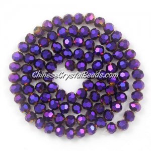 Chinese Crystal 4mm Round Bead Strand, purple light, about 100 beads
