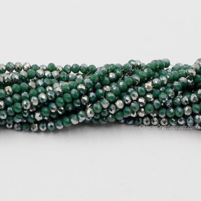 130 beads 3x4mm crystal rondelle beads opaque green B12