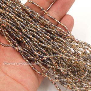 1.7x2.5mm rondelle crystal beads, half amber light, 190Pcs