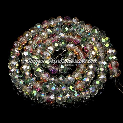 130Pcs 3x4mm Chinese rondelle crystal beads, 3x4mm, green purple