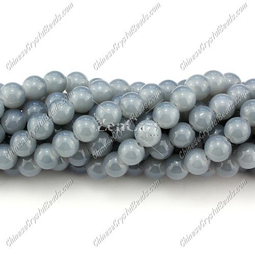 8mm round glass beads strand, gray, 100pcs per strand